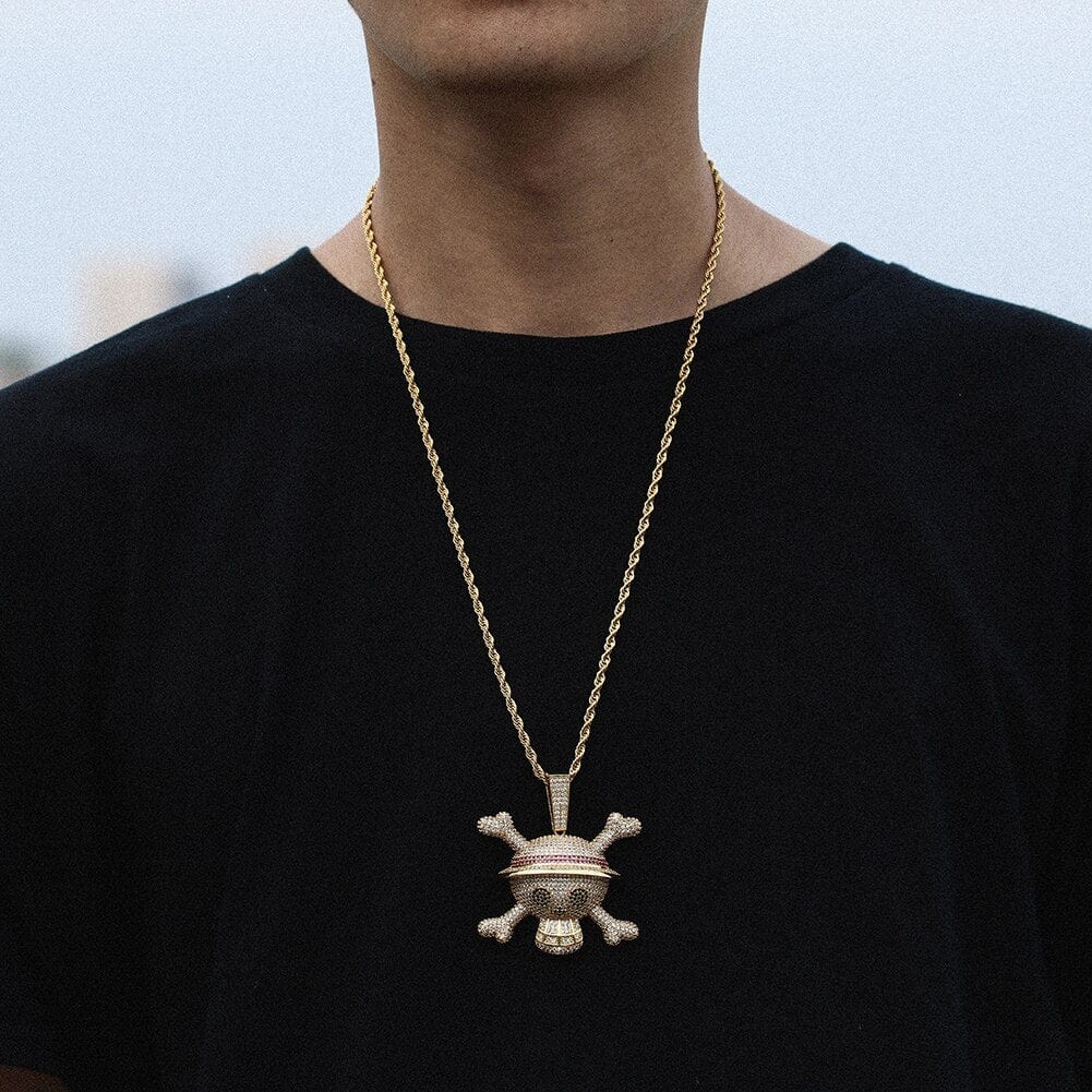 VVS Jewelry hip hop jewelry King Crossbone Pirate Skull Pendant