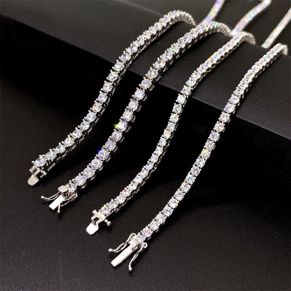VVS Jewelry Moissanit-Tenniskette | 14 Karat Gold und 925er Sterlingsilber | Funkelnder Luxus für Männer und Frauen
