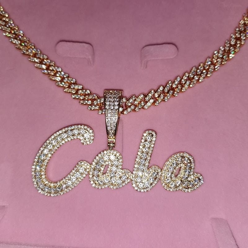 VVS Jewelry hip hop jewelry VVS Jewelry Custom Cursive Cuban Letter Pendant