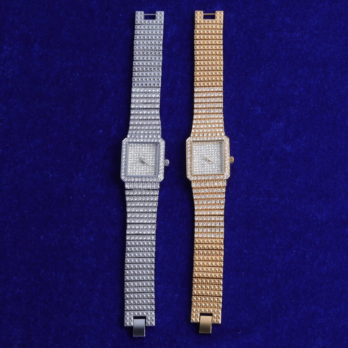 VVS Jewelry hip hop jewelry Women's Fully Iced Square Bling Watch