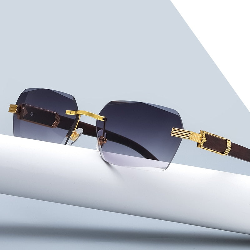 Lunettes de soleil carrées sans monture de luxe VVS Jewelry