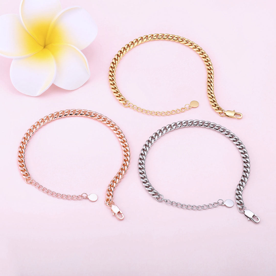 Bracelet de cheville cubain minimaliste réglable de 6 mm