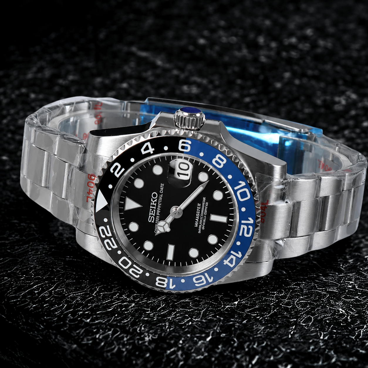 Seiko Mod GMT Batman Schwarz Blau