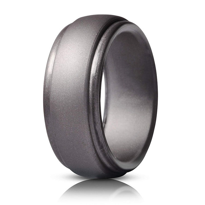 VVS Jewelry Dark Gray Silicone Wedding Band