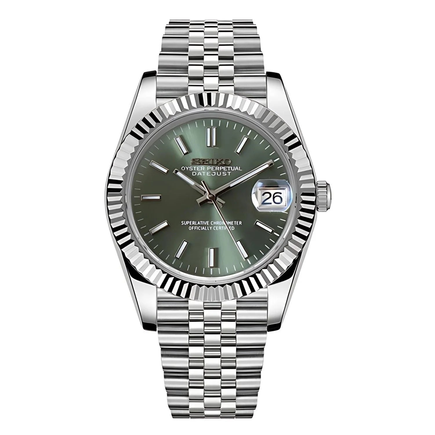 Seiko Mod Datejust | Olivgrün
