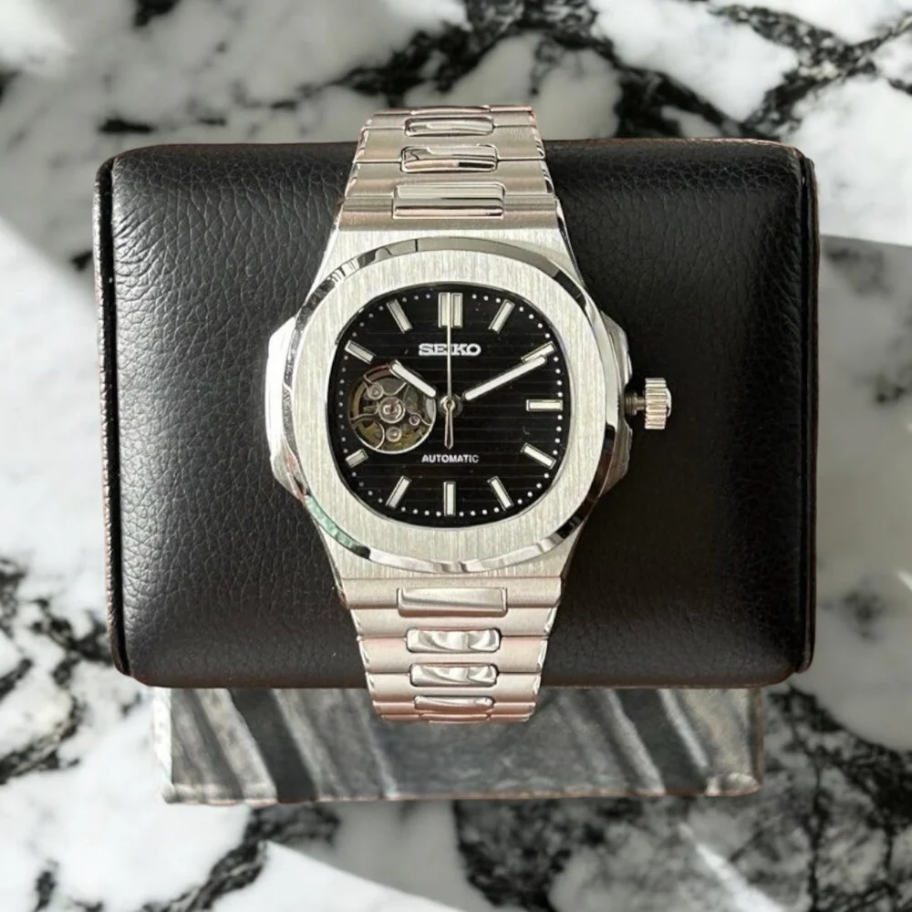 SEIKO MOD NAUTILUS | OFFENES HERZ SCHWARZ