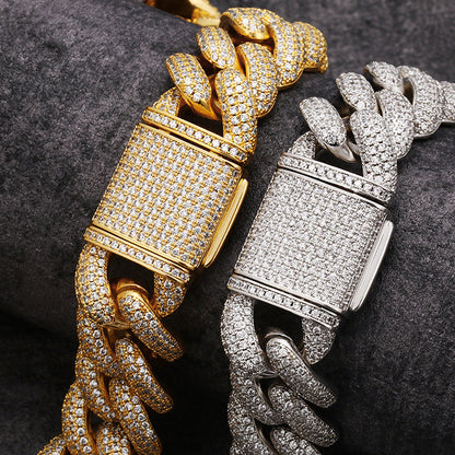 Thicc AF 20MM Vollständig Iced Out Diamant Cuban Link Armband