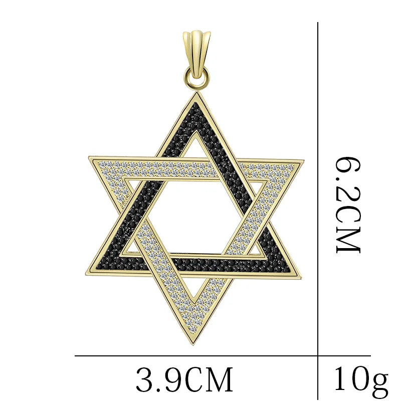 Collier avec pendentif étoile de David glacé