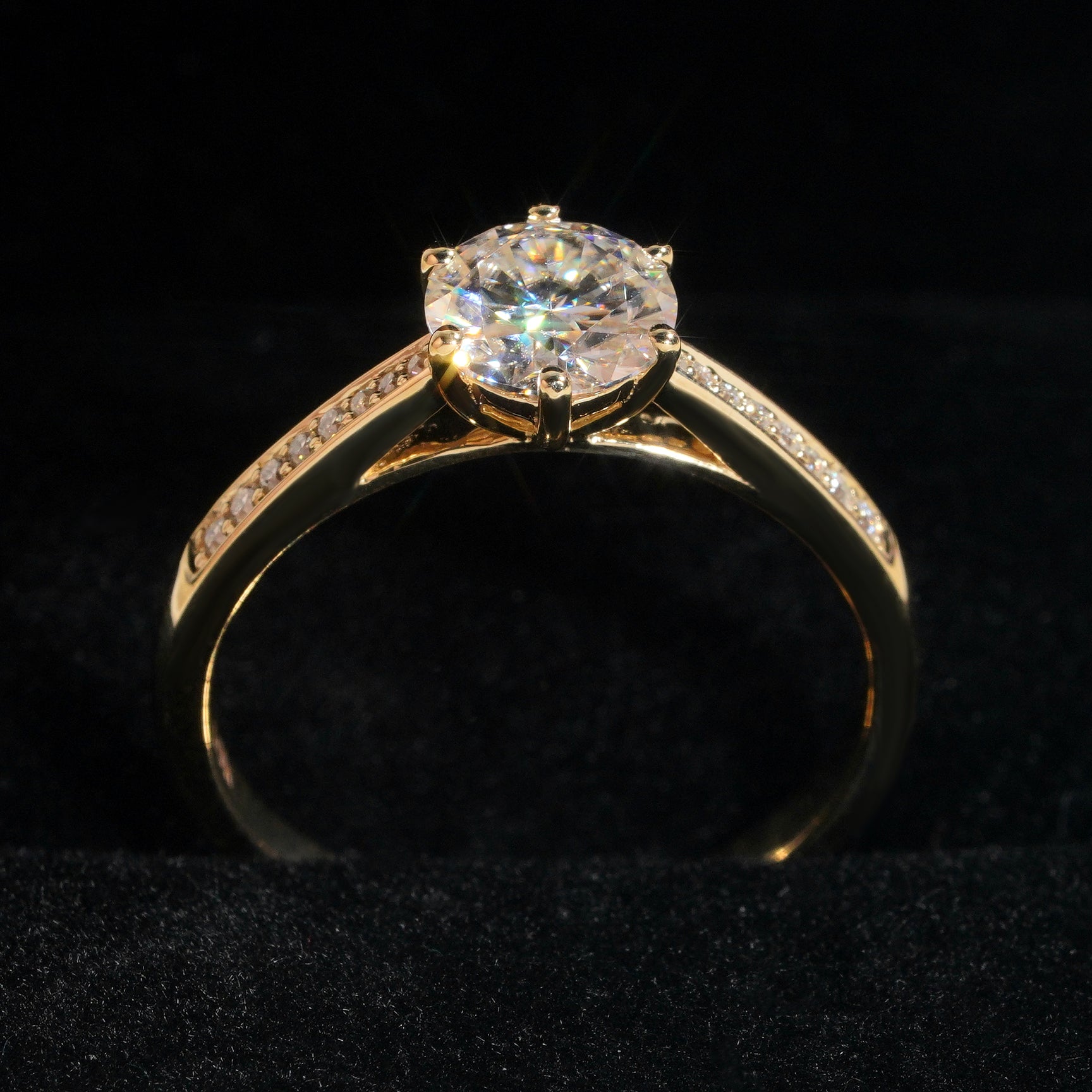 10K Solid Gold 1CT Moissanite Infinity Engagement Ring