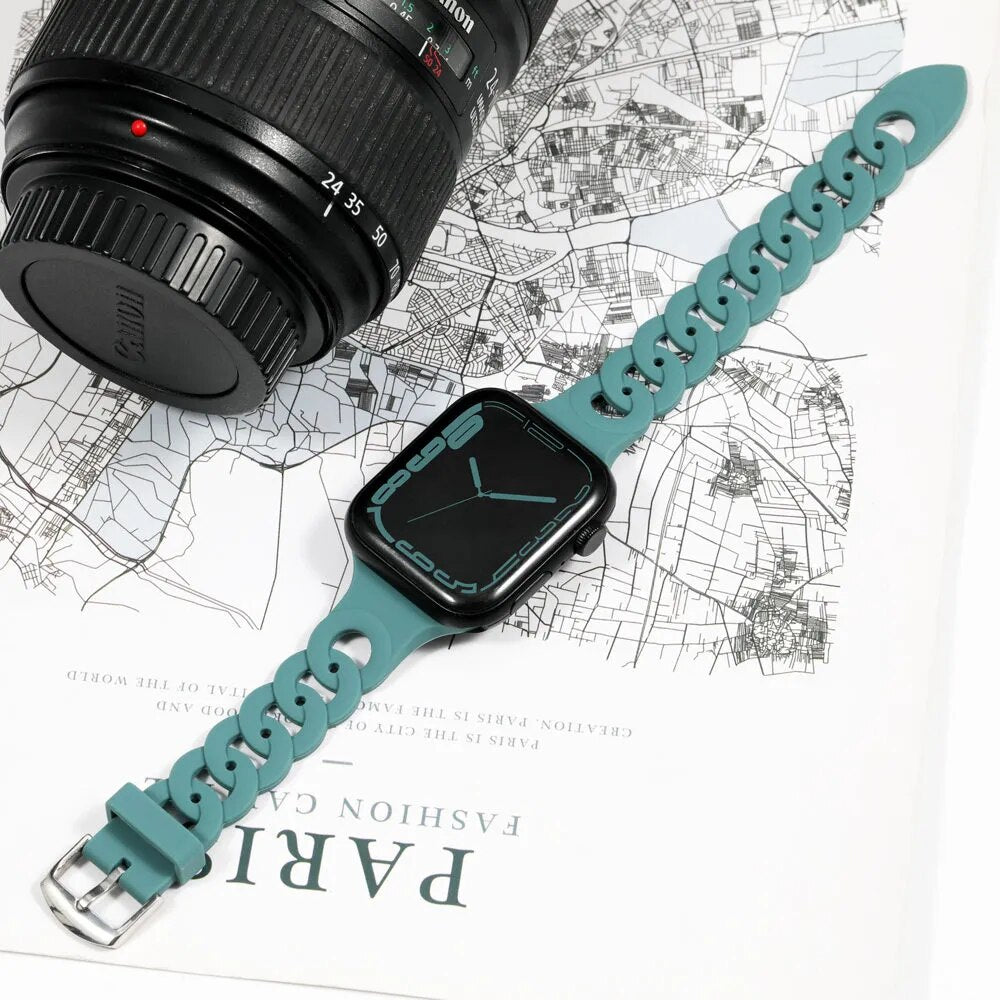 Kompatibel mit der Apple Watch – Uhrenarmband aus Silikon mit Muster