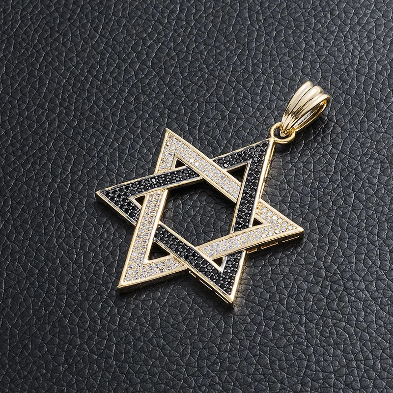 Iced Out Davidstern-Anhänger-Halskette