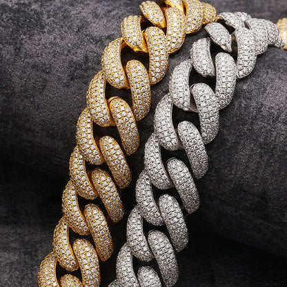 Thicc AF 20MM Vollständig Iced Out Diamant Cuban Link Armband
