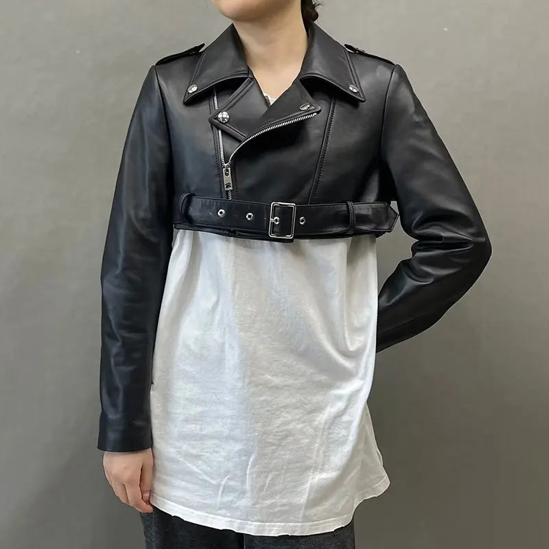 VVS Kate Sheep Leather Cropped Bomber Jacket