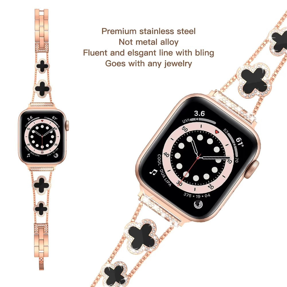 Iced Out Kleeblatt Apple Watch Armband