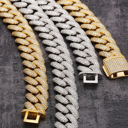 Thicc AF 20MM Vollständig Iced Out Diamant Cuban Link Armband