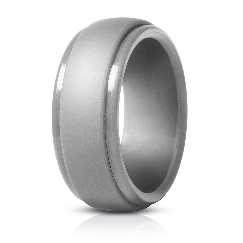 VVS Jewelry Light Gray Silicone Wedding Band