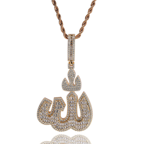 VVS JEWELRY ICY ALLAH PENDANT NECKLACE