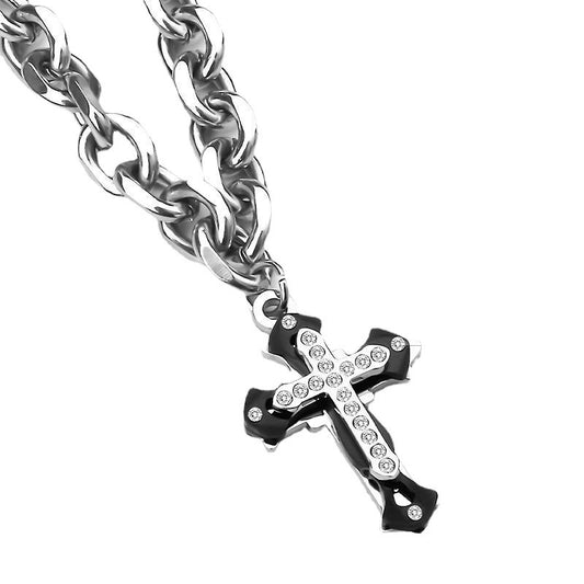 Kreuz-Halskette aus Edelstahl
