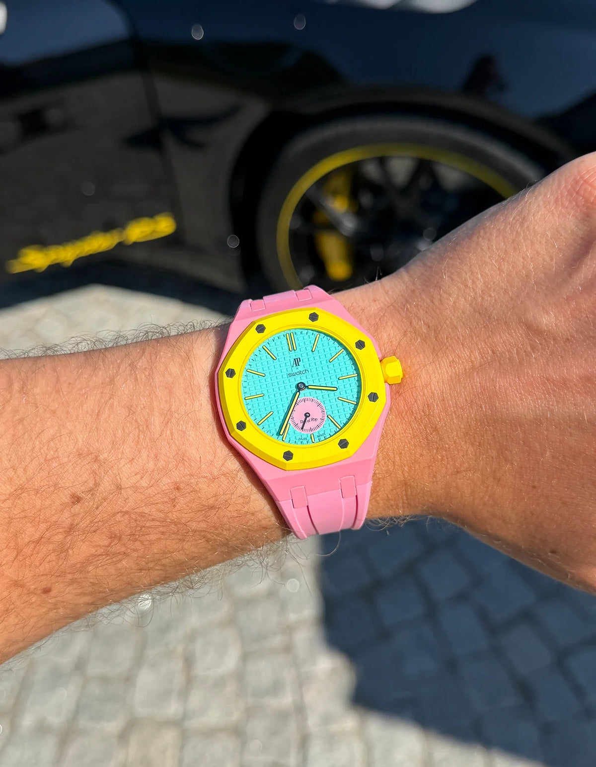 combo::otg-pink::rubber-strap-for-ap-x-swatch-royal-pop-otg-pink