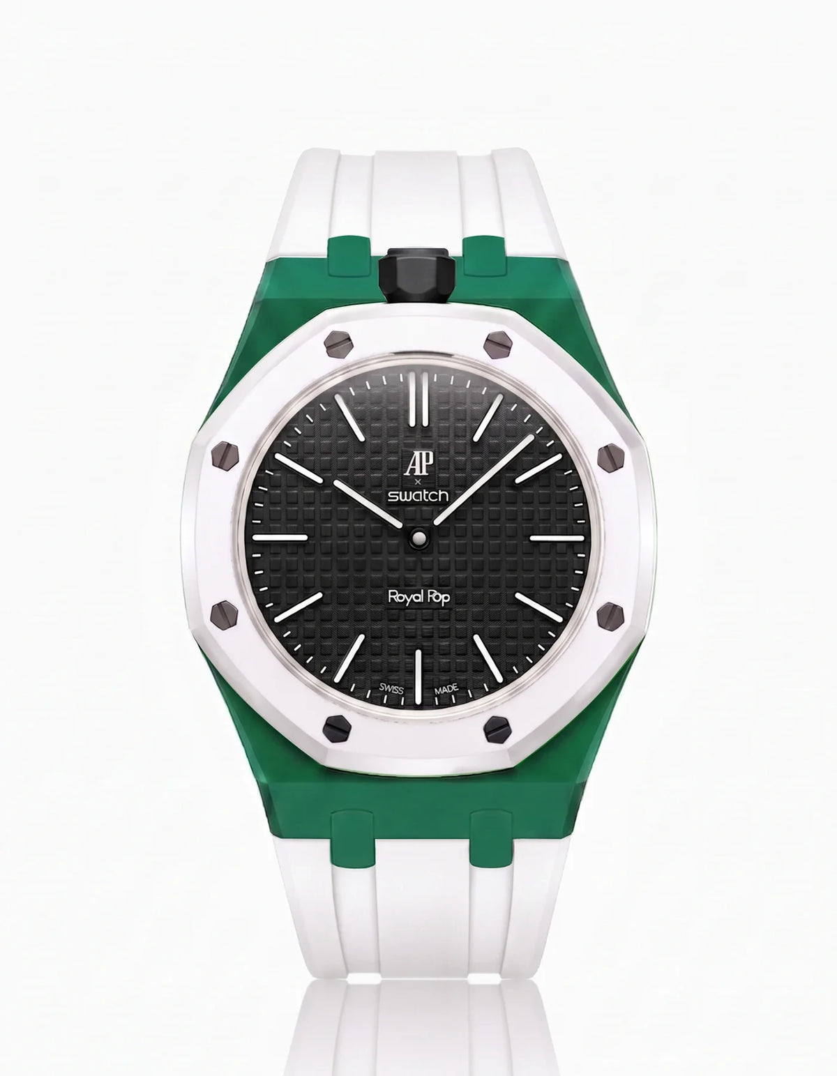 combo::green::rubber-strap-for-ap-x-swatch-royal-pop-white