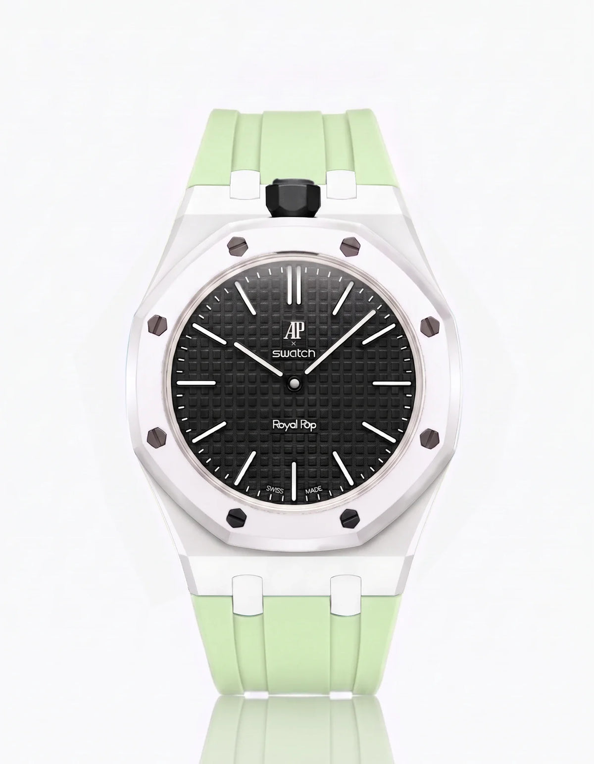 combo::white::rubber-strap-for-ap-x-swatch-royal-pop-mint