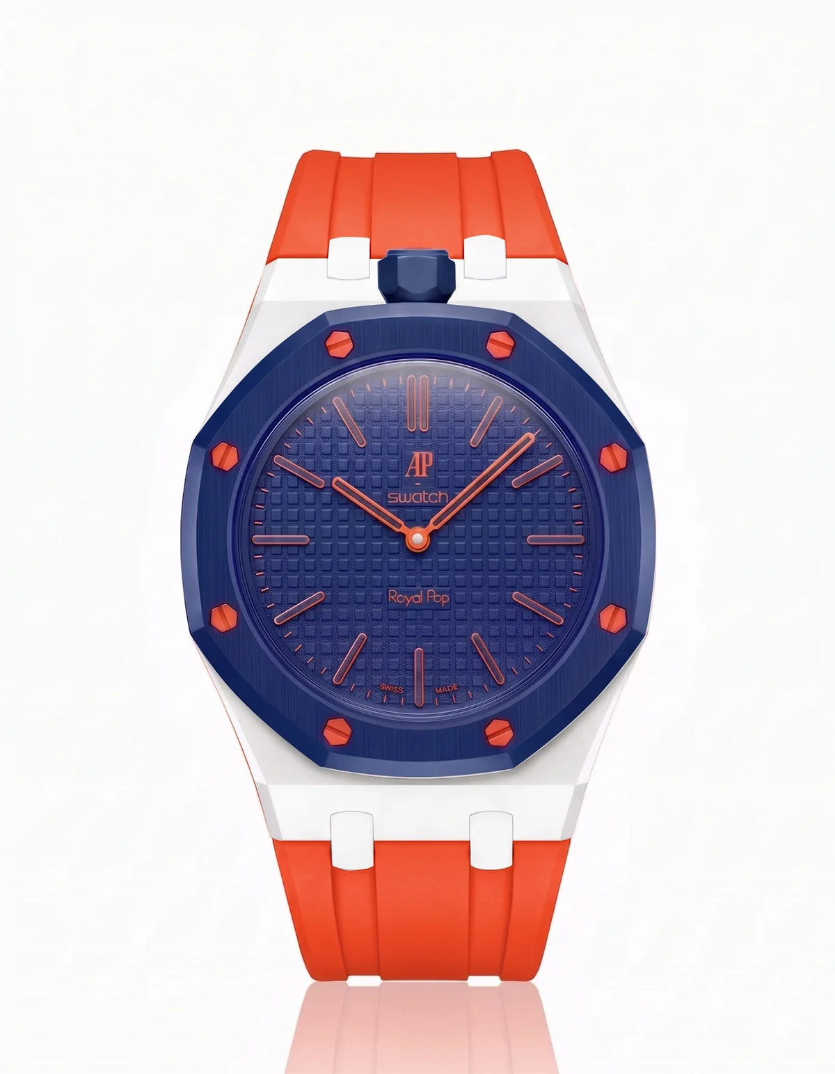 combo::white::rubber-strap-for-ap-x-swatch-royal-pop-orenji-orange