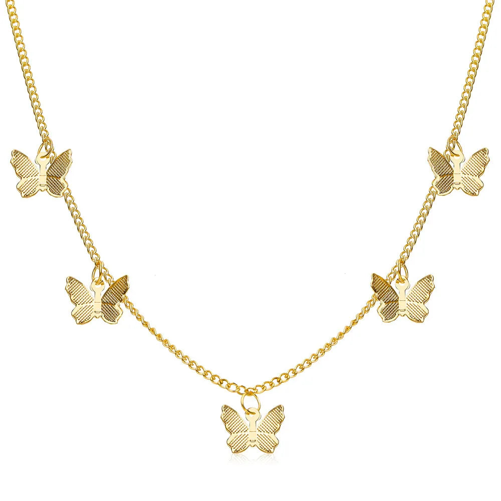 Trendy Butterfly Simple Single Layer Necklace