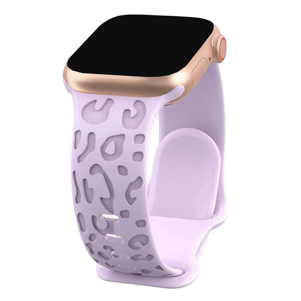 Silikonarmband mit Leopardenmuster für Apple Watch