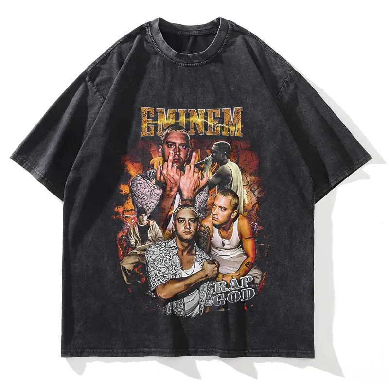 Eminem Vintage Washed Loose Graphic T-Shirt