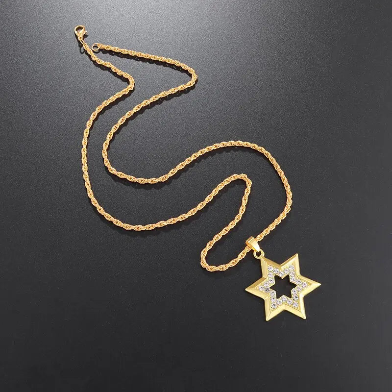 Klassischer Charm-Halskettenanhänger mit Judentum-Amulett