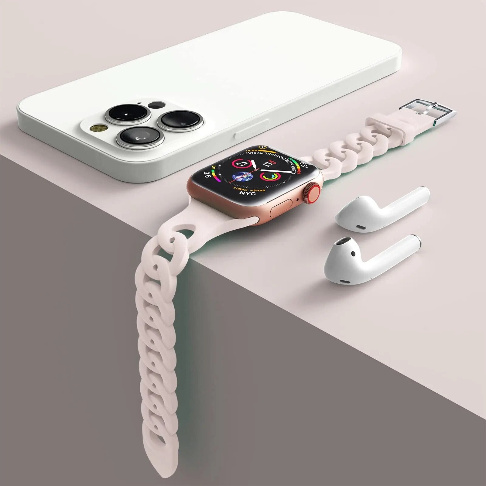 Kompatibel mit der Apple Watch – Uhrenarmband aus Silikon mit Muster