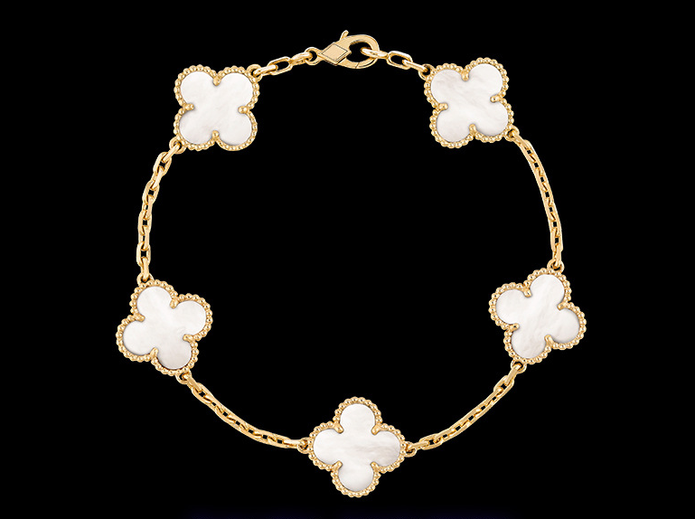 Alhambra-Armband mit Kleeblattmotiv – 18 Karat Gold und 925er Sterlingsilber