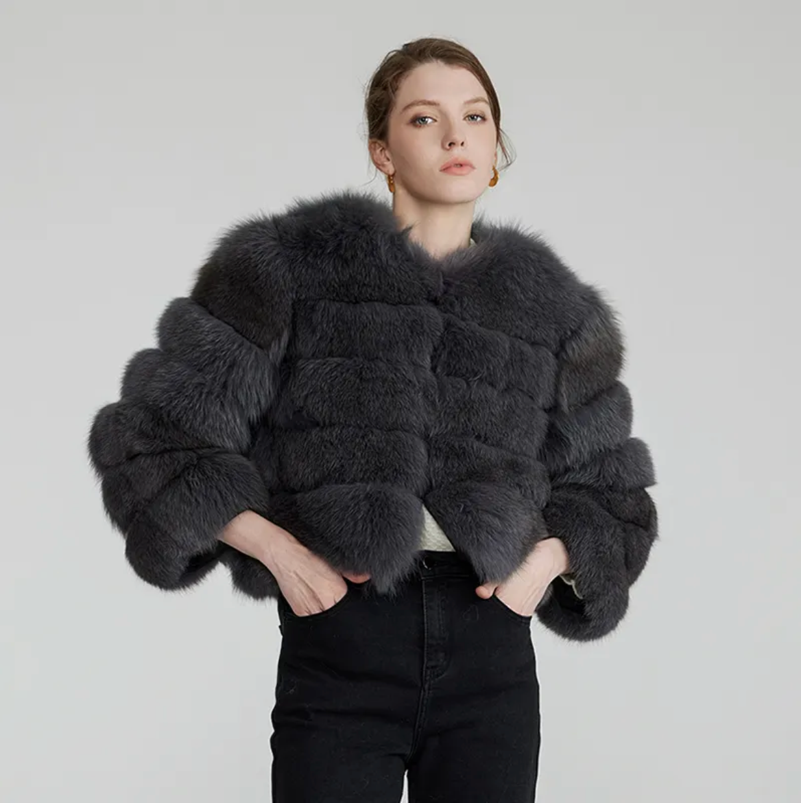 Luxury Monica Genuine Fur Fox Coat