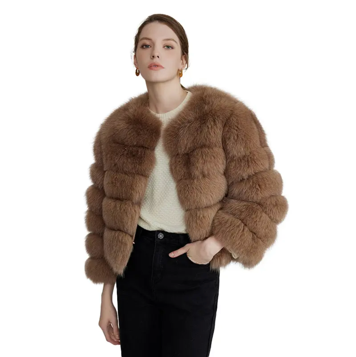 Luxury Monica Genuine Fur Fox Coat