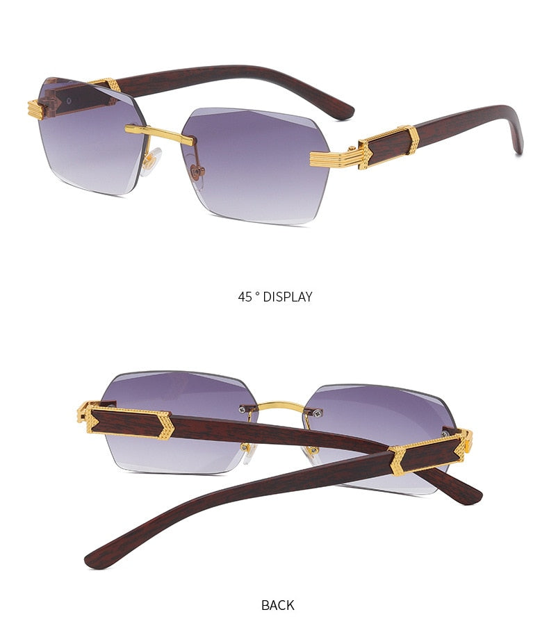 VVS Jewelry Luxury Rimless Square Sunglasses