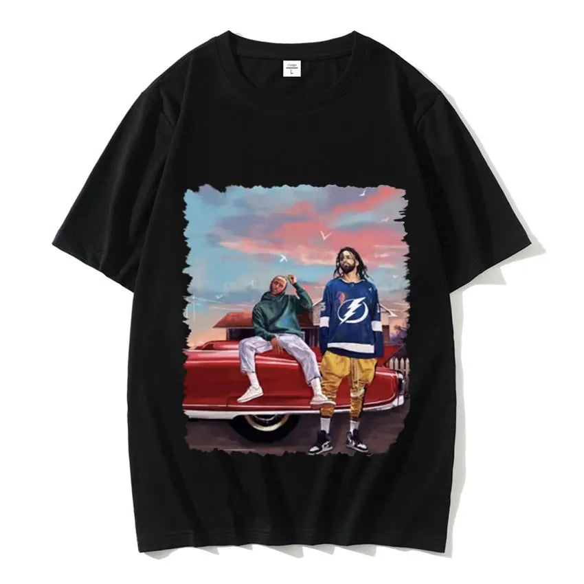 New J. Cole Rapper Vintage Graphic T-Shirt