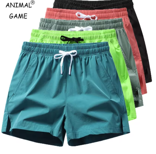 Men's Summer Sports Sweatpants Casual Lightweight Shorts with Pockets – Solid Color Jogging & Beachwear