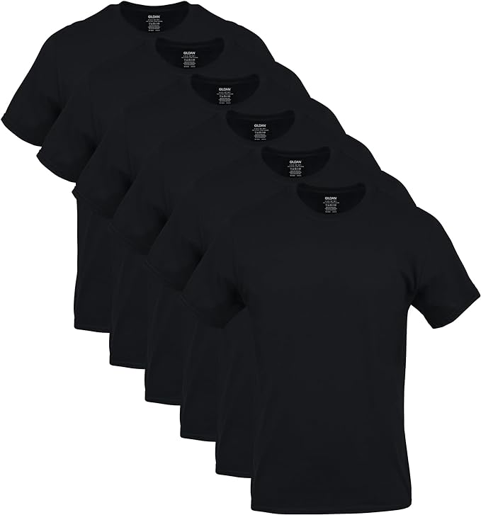 Men's Crew T-Shirts Pack of 6 Essential Cotton Tees