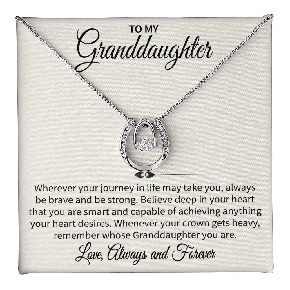 To My Granddaughter (Love, Always and Forever) Message Card Necklace