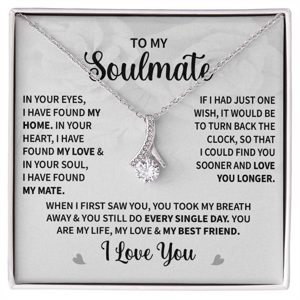 To My Soulmate (I Love You) Message Card Necklace