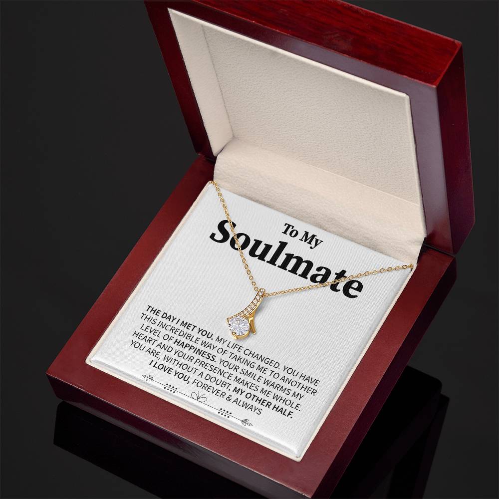 To My Soulmate (I Love You, Forever and Always) Message Card Necklace