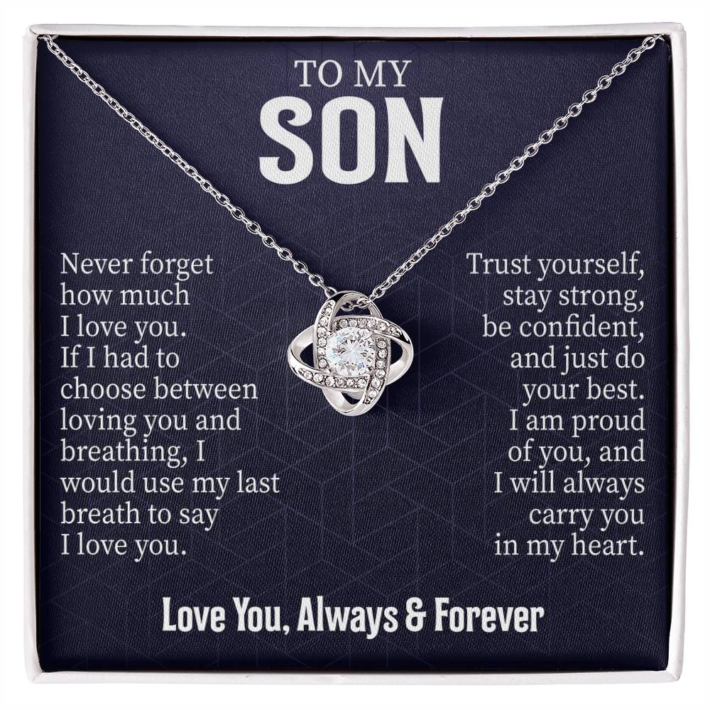 To My Son Message Card Necklace