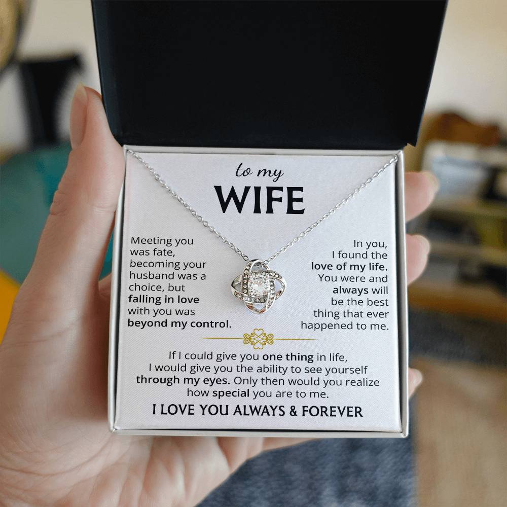 To My Wife (I Love You Always & Forever) Message Card Necklace