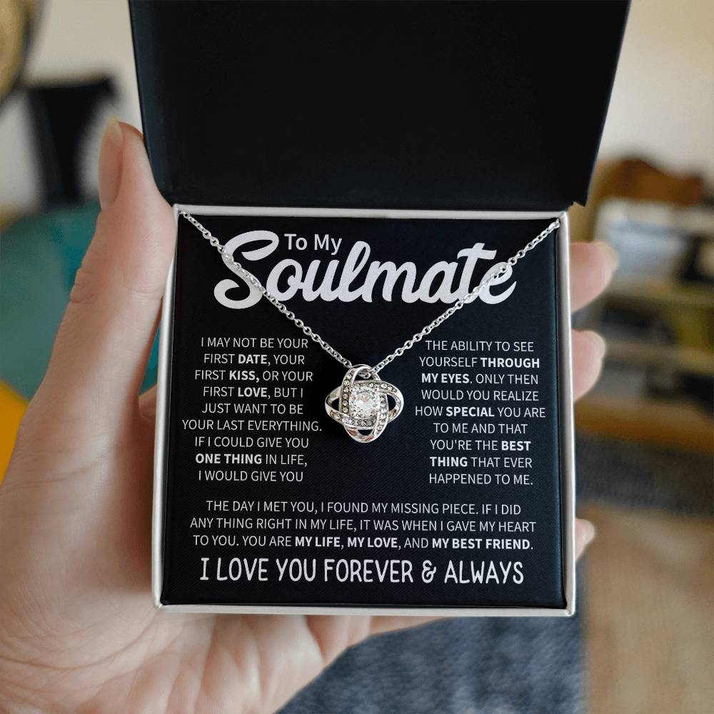 To My Soulmate (I Love You Forever & Always) Message Card Necklace