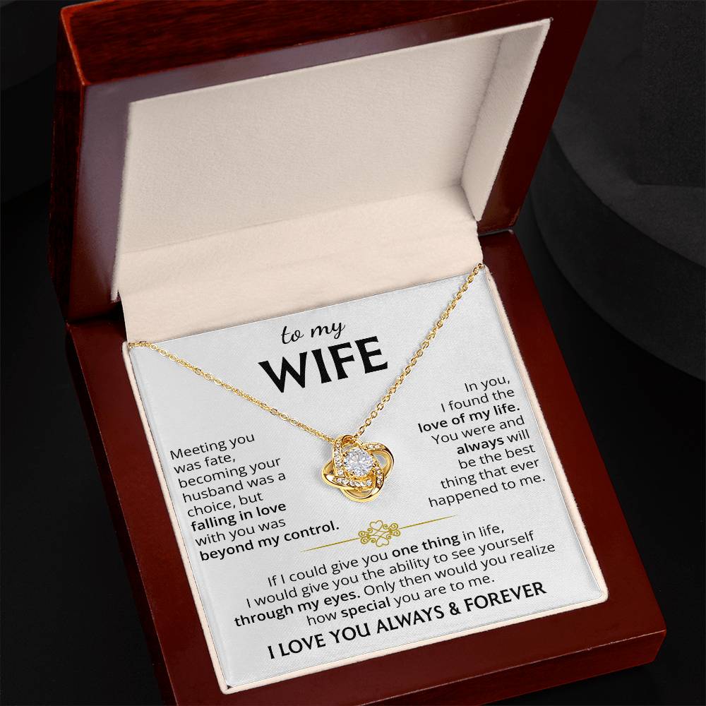 To My Wife (I Love You Always & Forever) Message Card Necklace