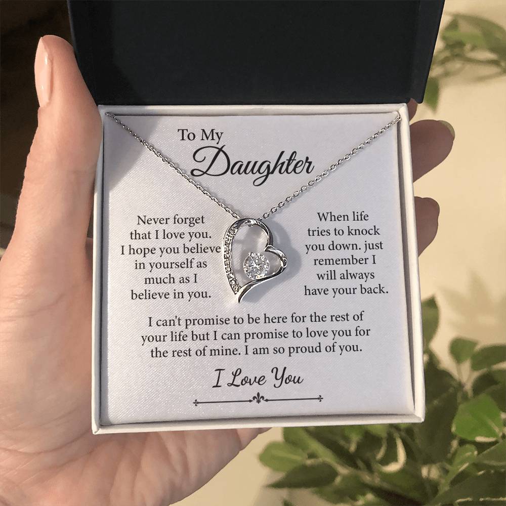 To My Daughter, I Love You Message Card Necklace (I am so proud of you)