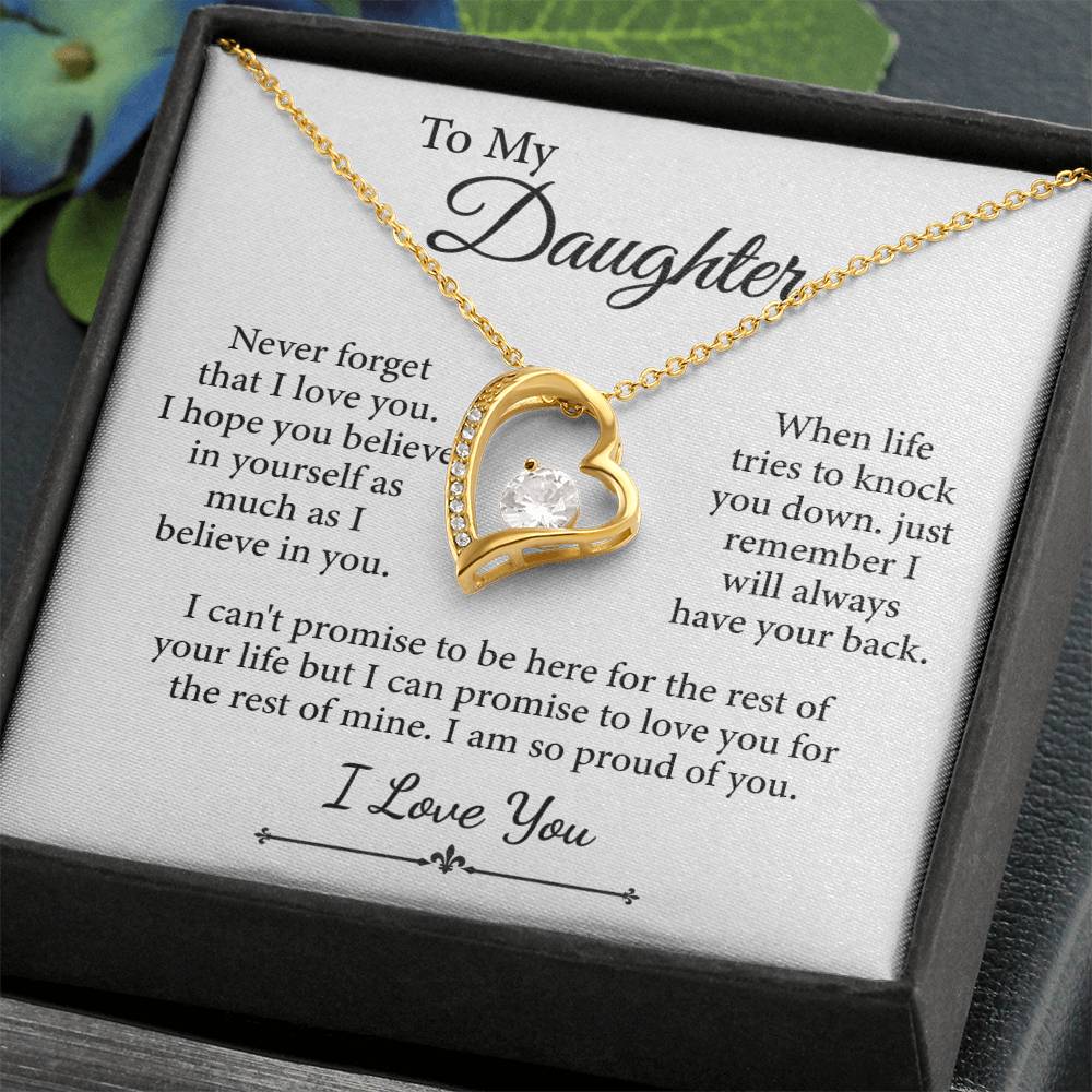 To My Daughter, I Love You Message Card Necklace (I am so proud of you)