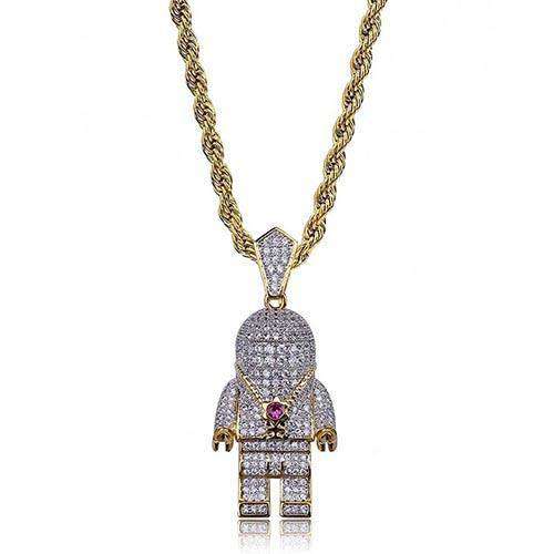 Hip Hop Fresh Jewelry hip hop jewelry Only Astronaut PN 18k Gold Plated Swag and Surf Watch and Chain Combo