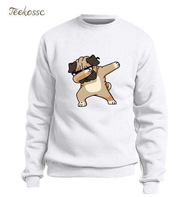 Hip Hop Fresh Jewelry hip hop jewelry White / S Dabbin' Pug Sweatshirt