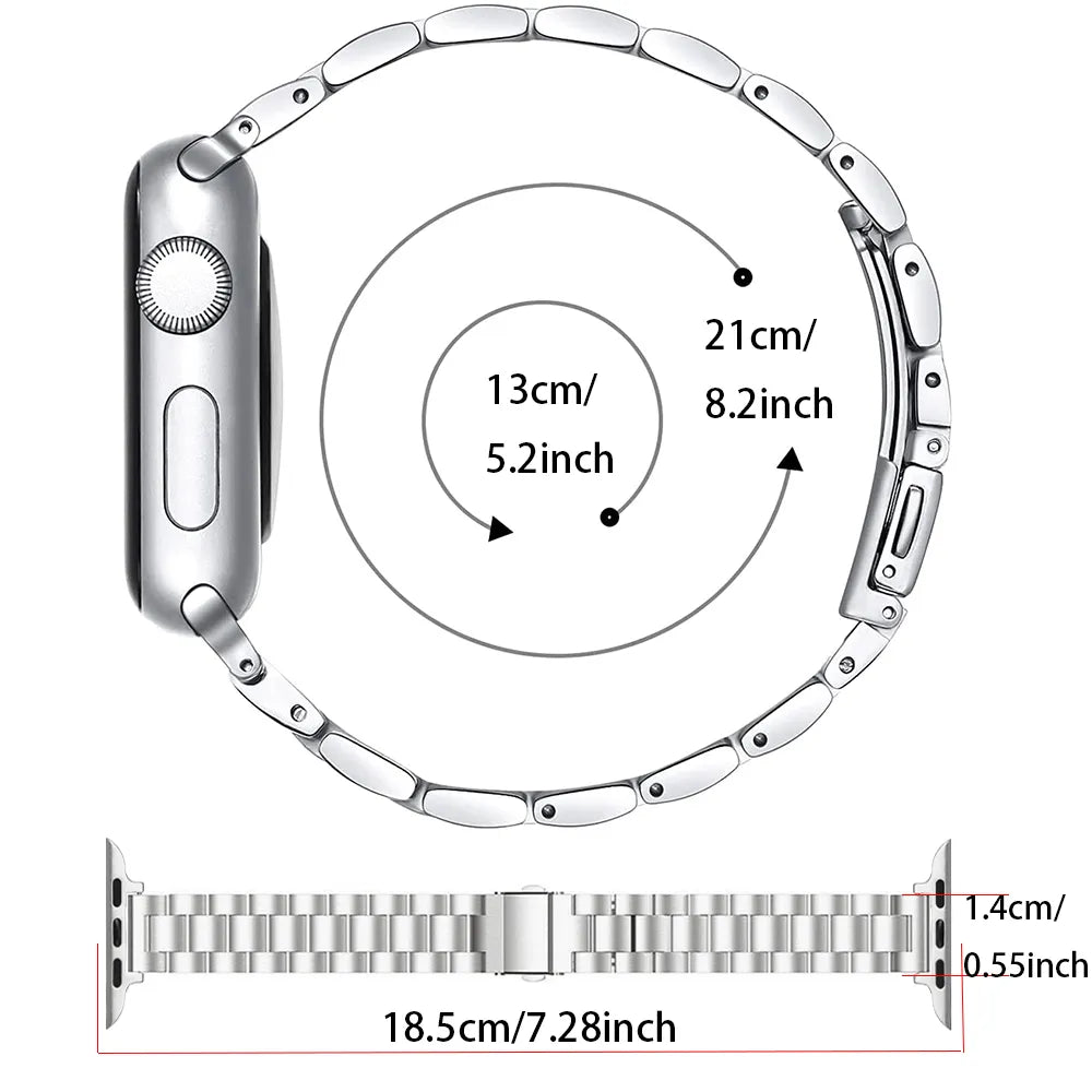 Klassisches Gliederarmband für die Apple Watch aus Edelstahl